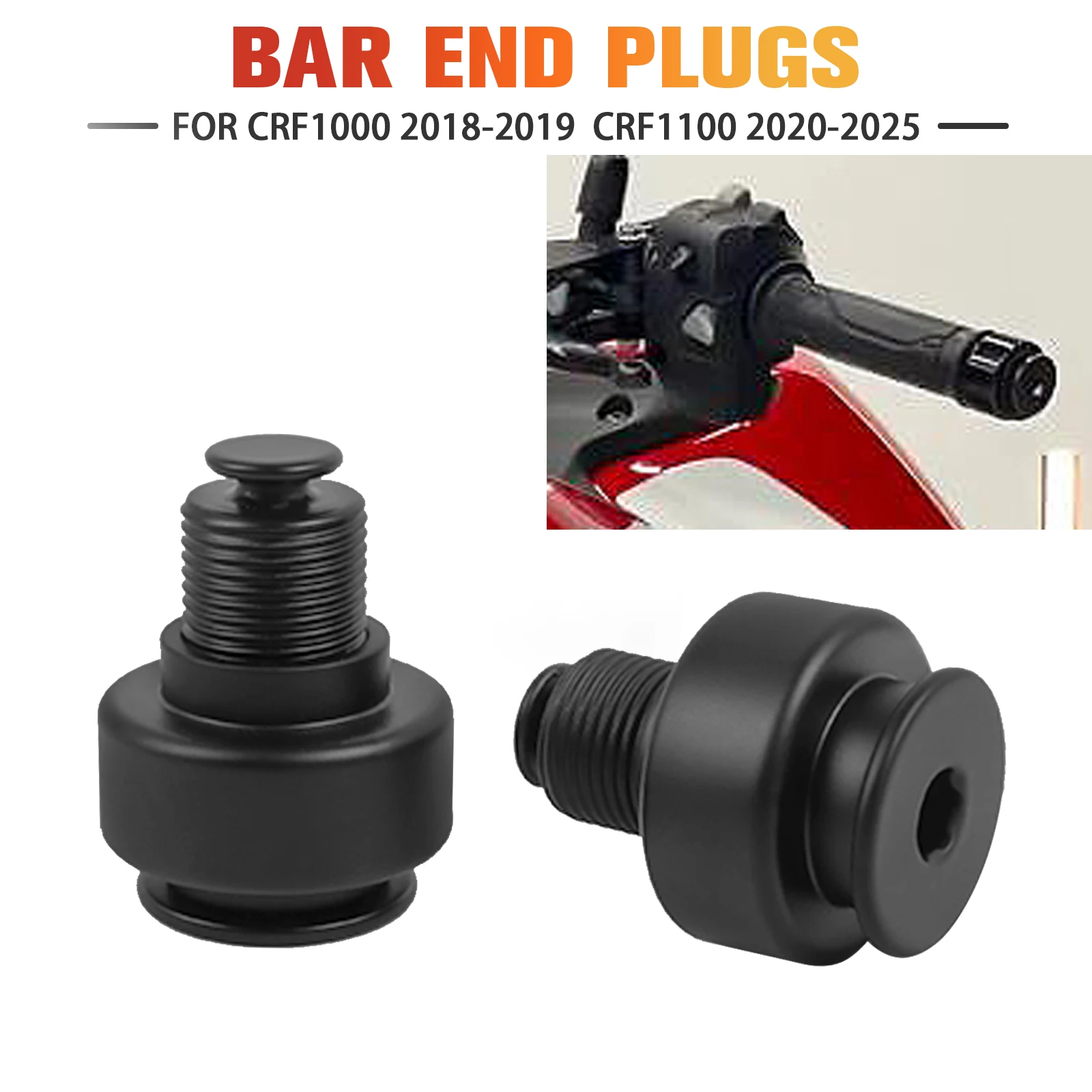 

For Honda CRF1000L 2018-2019 CRF1100L CRF 1000 1100L 2020-2025 2024 Handlebar Grips Ends Cap Plug Slider Counterweight Cover