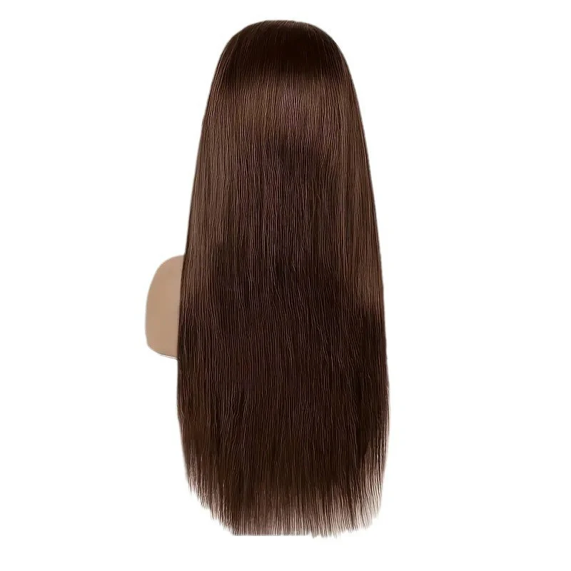 Peruka damska, temperament, długie proste włosy, akcesoria do stylizacji na imprezę, przedziałek na środku, grzywka, peruka, ozdoba na głowę, bez grzywki, długie włosy, nakrycie głowy