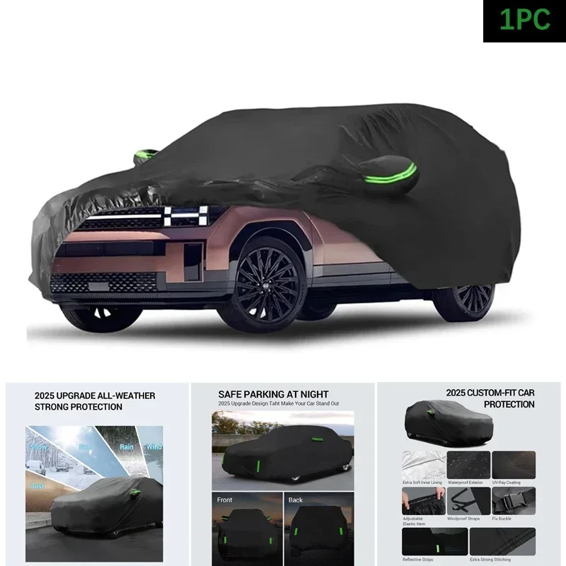 

Outdoor Car Cover Custom Fit Waterproof All Weather for Automobiles Rain Snow Sun Protector For Hyundai Santa Fe 2019-2024