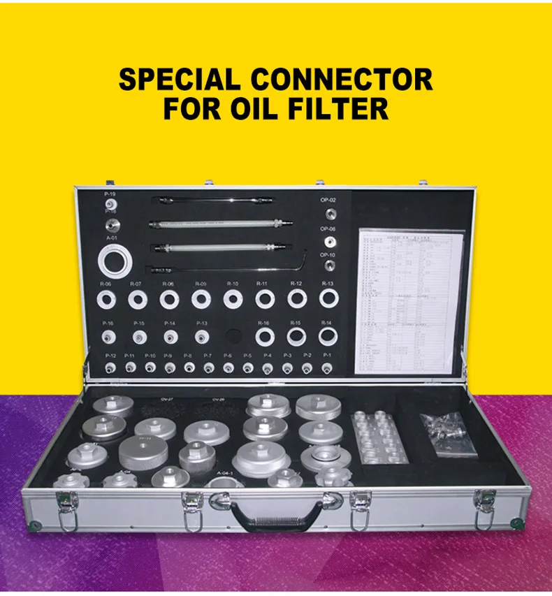 Connettore del filtro dell'olio per auto Connettore della macchina per la pulizia del sistema di lubrificazione per cambio dell'olio motore Strumenti di manutenzione automatica