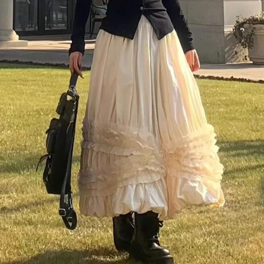 

Bud big skirt new high waist cake tutu spring and autumn popular foreign versatile skirt harajuku women