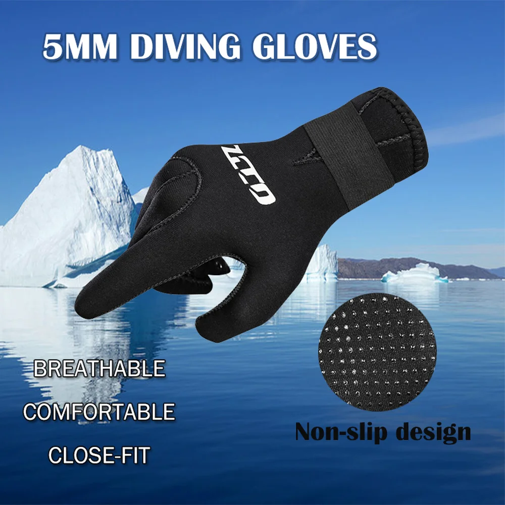 1 Pair 5mm Neoprene Swimming Diving Gloves Kayak Surf Snorkeling Warm Adult Fishing Wet Suit Swimwear Gloves For Men Womens