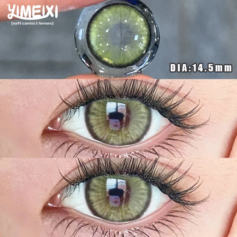 YIMEIXI 1 Pairs 1Day Pink Contacts Lenses Myopia Prescription Daily Disposable Eyes Nature Colored Lenses Makeup Beauty Pupil