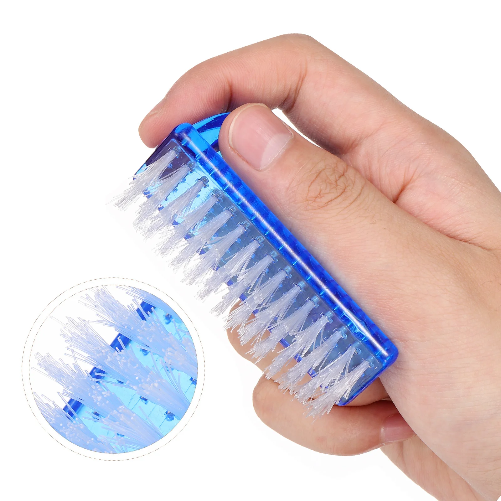 

6pcs Plastic Handle Nail Fingernail Cleaner Manicure Tool Dust Removal Pedicure Scrubber Sturdy Lightweight Brush For Hand