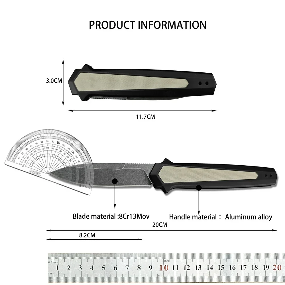 NEW 2025 KS 7950 CPM Magnacut Folding Pocket Knife 8Cr13Mov Stonewashed Blade Aluminium Alloy Handle Camping EDC Tactical Knife