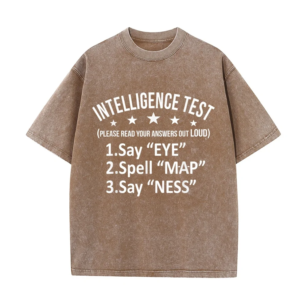 Intelligence Test Adult Humor Funny Sarcasm Graphic Short Sleeve T-Shirt Camisetas Hombre 애니메이션 Tshirts Gift For Man's T Shirt