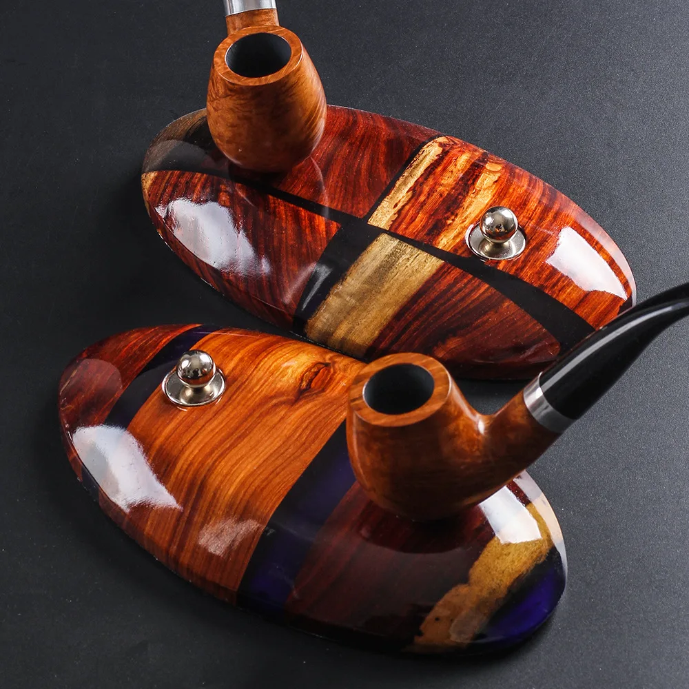 Magnetic smoking pipe holder with two suction positions, 360 degree display stand, creative and personalized pipe holder