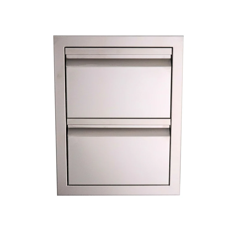 Stainless Steel Outdoor Kitchen BBQ Island Double Drawer