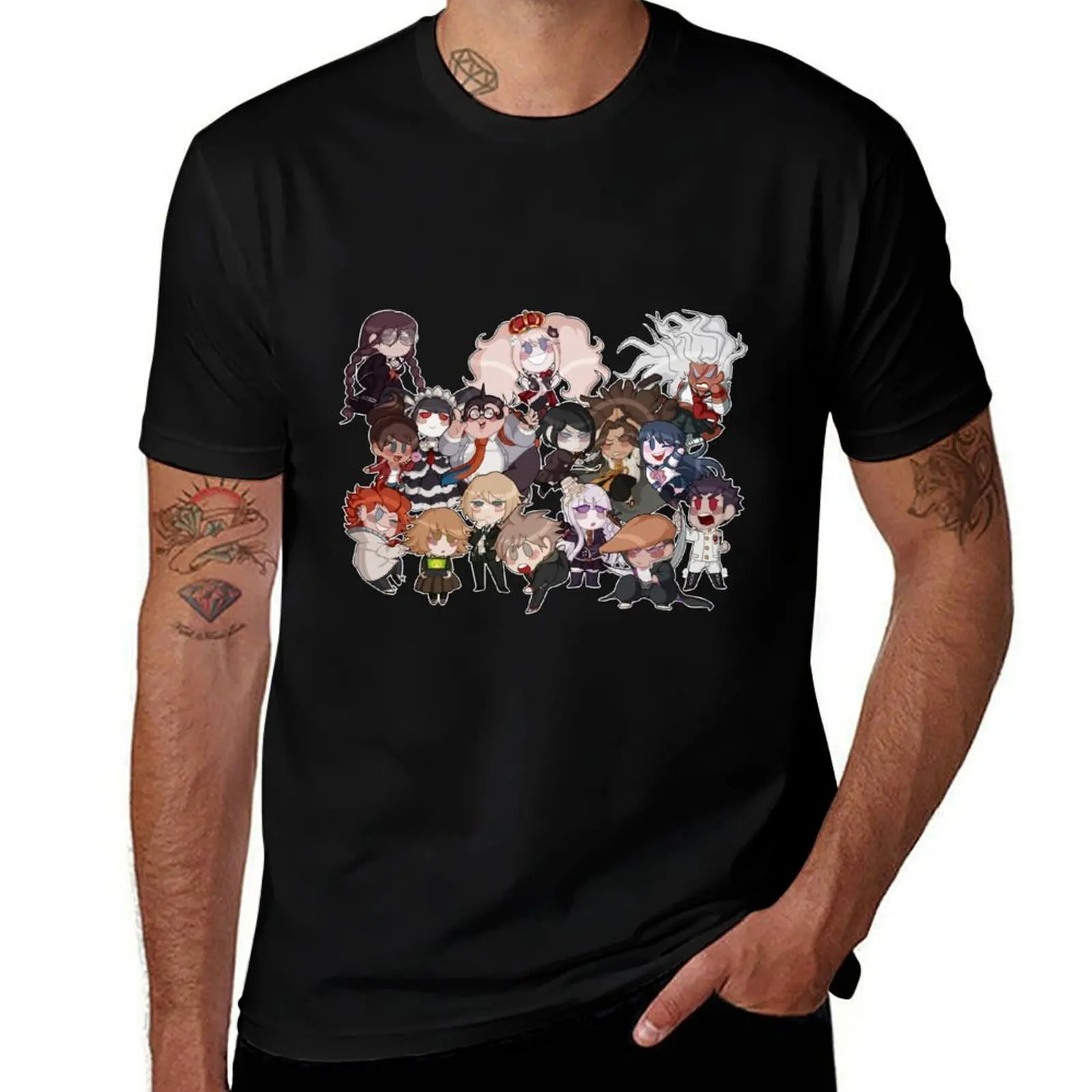 Dangan Ronpa Trigger Happy Havoc Chibi Set T-Shirt Work Basic Short Sleeve Top