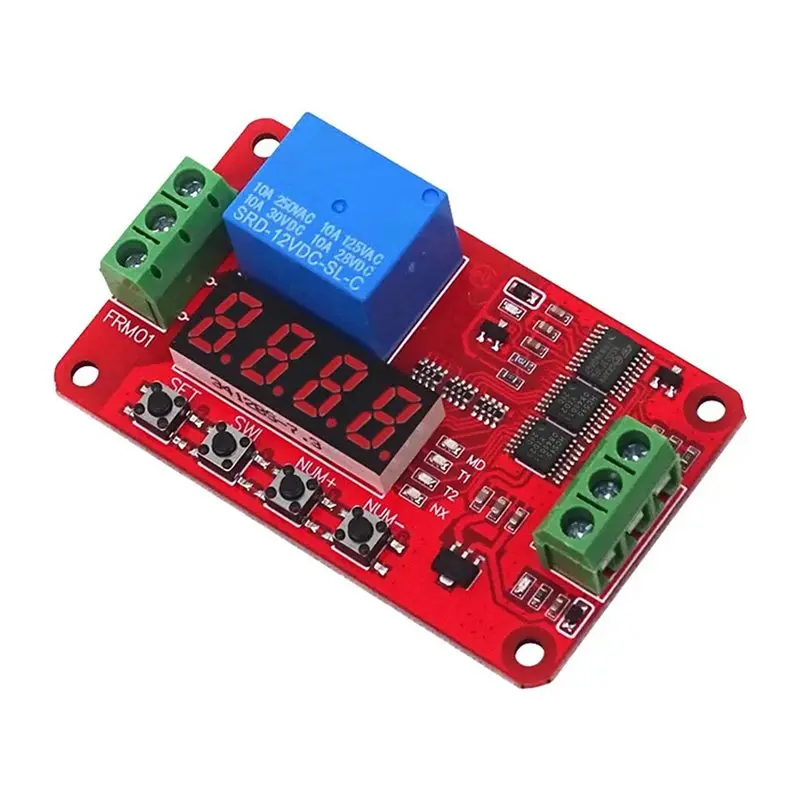 A98E-6X DC 12V 1 Channel Relay Module FRM01 Multifunction Relay Loop Delay Timer Switch Self-Locking Timing Board