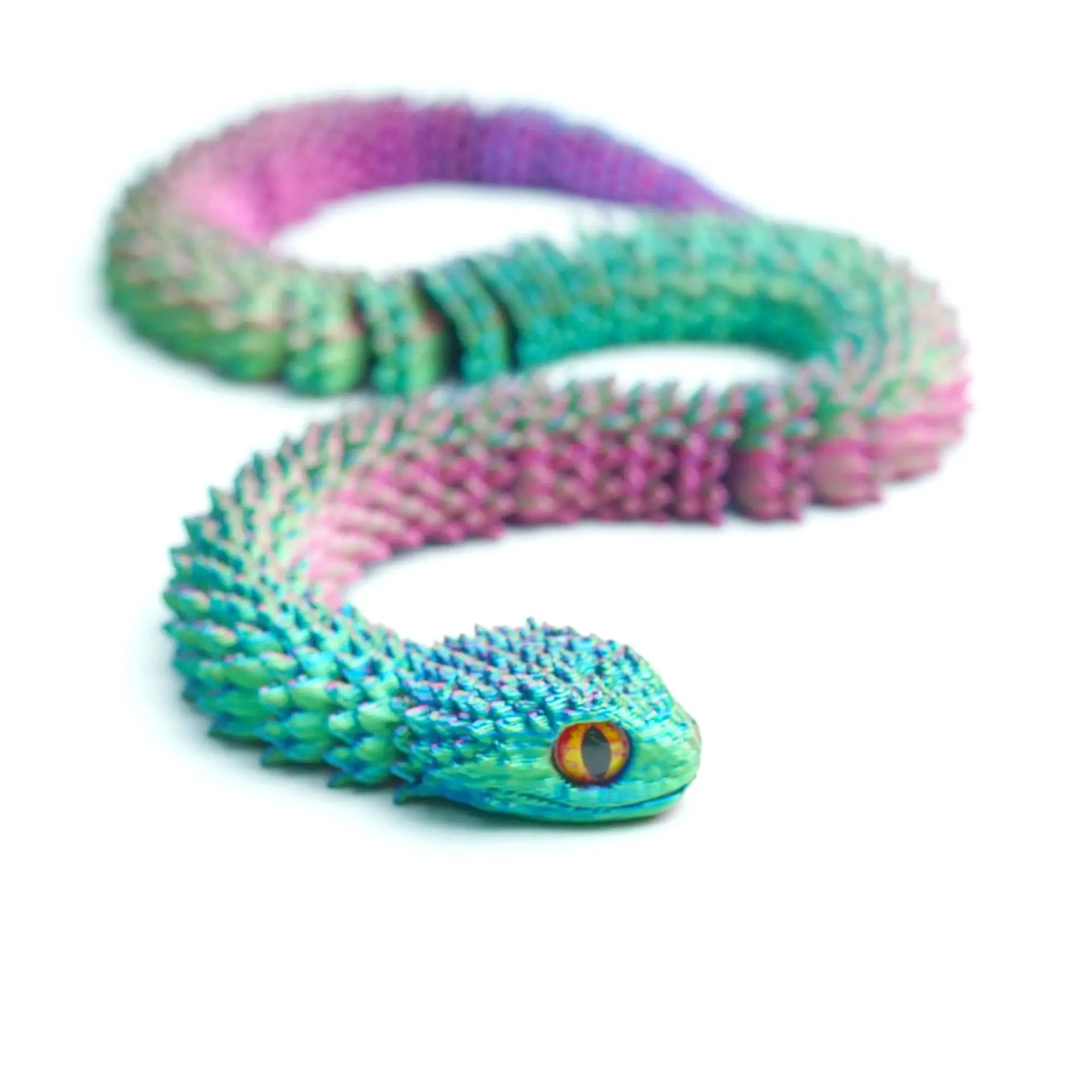 3D Printed Toys Snake Movable Stress Relief Fidget Toy Funny Simulation Snake Action Figure Desktop Ornament Christmas Gift ﻿