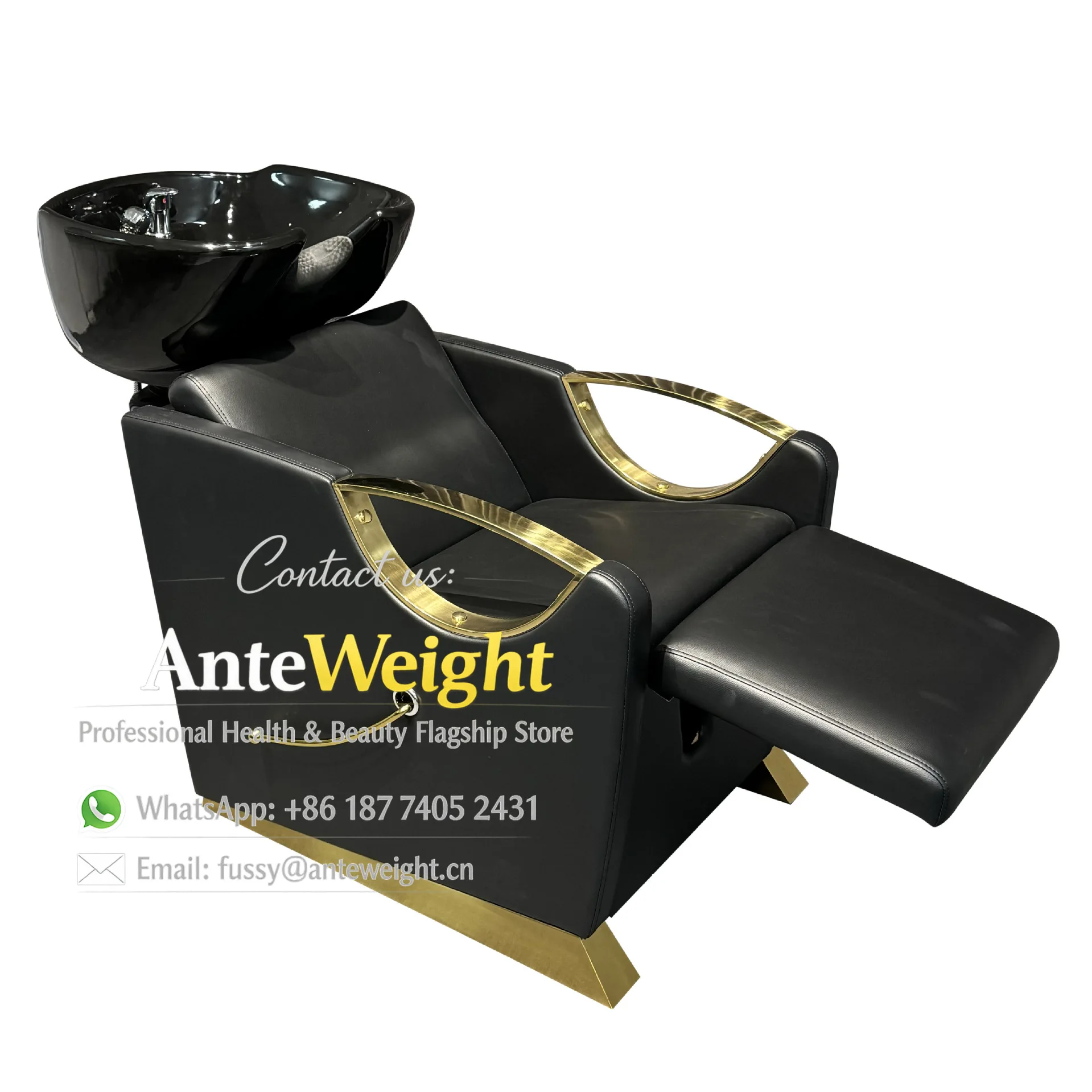 

European Style Sitting Shampoo Chair, Quick Rinse Station for Hair Salon | Comfortable & Space-Saving Salon Seat