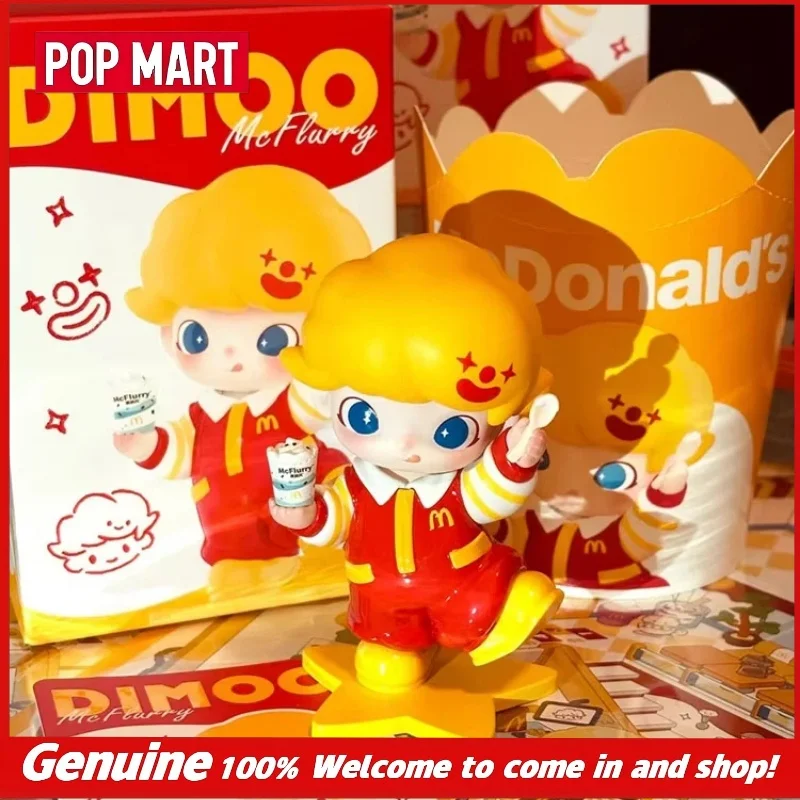 

New POPMART X Mcdonalds Mccafe Dimoo Figure Mcflurry Themed Collectible Toy Desktop Decoration Peripheral For Cartoon Collectors