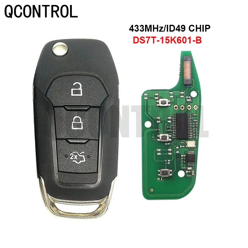 

QCONTROL Remote Key Fob 3 Buttons 433Mhz DS7T-15K601-B ID49 For Ford S-MAX GALAXY MONDEO Mk2 Mk7 Explorer Ranger