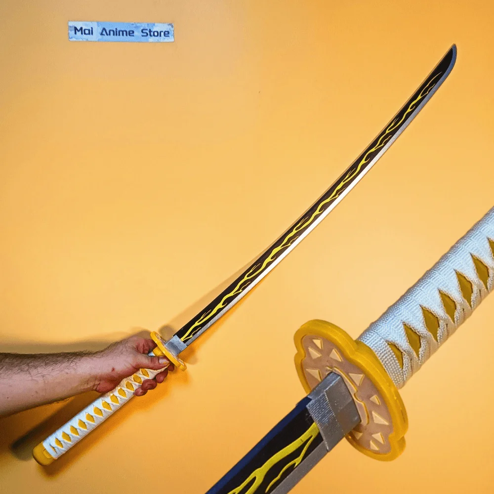 Figura de acción de Katana samurái japonesa de 40 pulgadas, espada de hoja de Anime, tamaño Real, tamaño Real, accesorio de Cosplay, juguete para regalo afilado