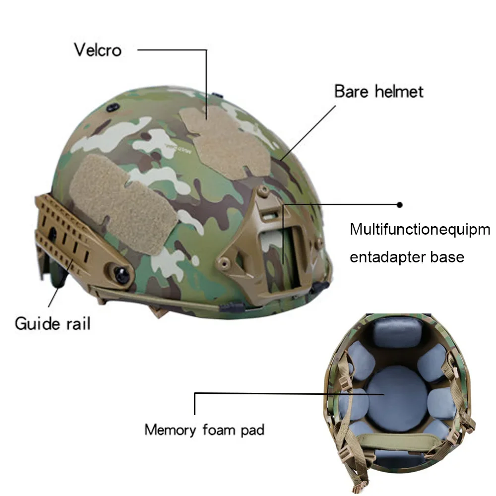 Tactical Helmet 2 In 1 Half-covered  Airsoft Helmet AF Style Paintball CS Combat Protective Helmet Outdoor Cycling Gear