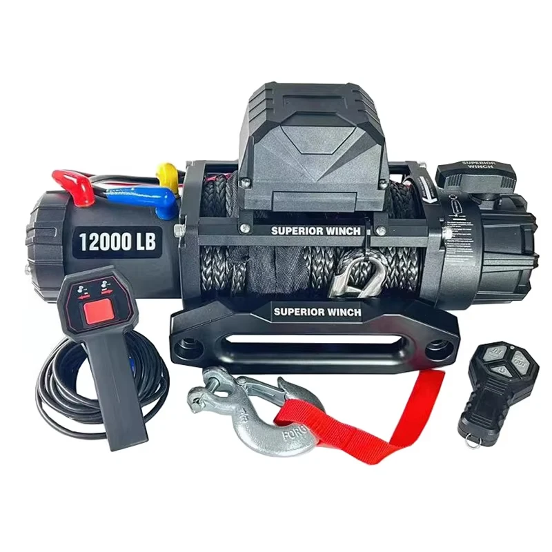 Wciągarka terenowa do ciężkich pojazdów SUV, samochodów ciężarowych, ręczna, 12000 lbs, wciągarka hydrauliczna z tłokiem, wciągarka hydrauliczna z przekładnią.