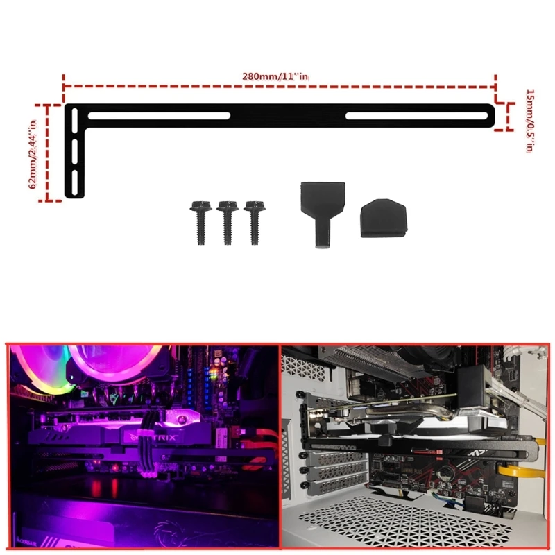 

Aluminum L-shaped Graphics Video Stand Graphics Card Side Mount Support Bracket Dropship