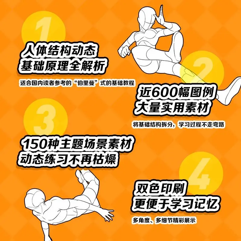 Dynamic Collection - 2D Anime - Single Human Body Structure Dynamic Copying Practice Book