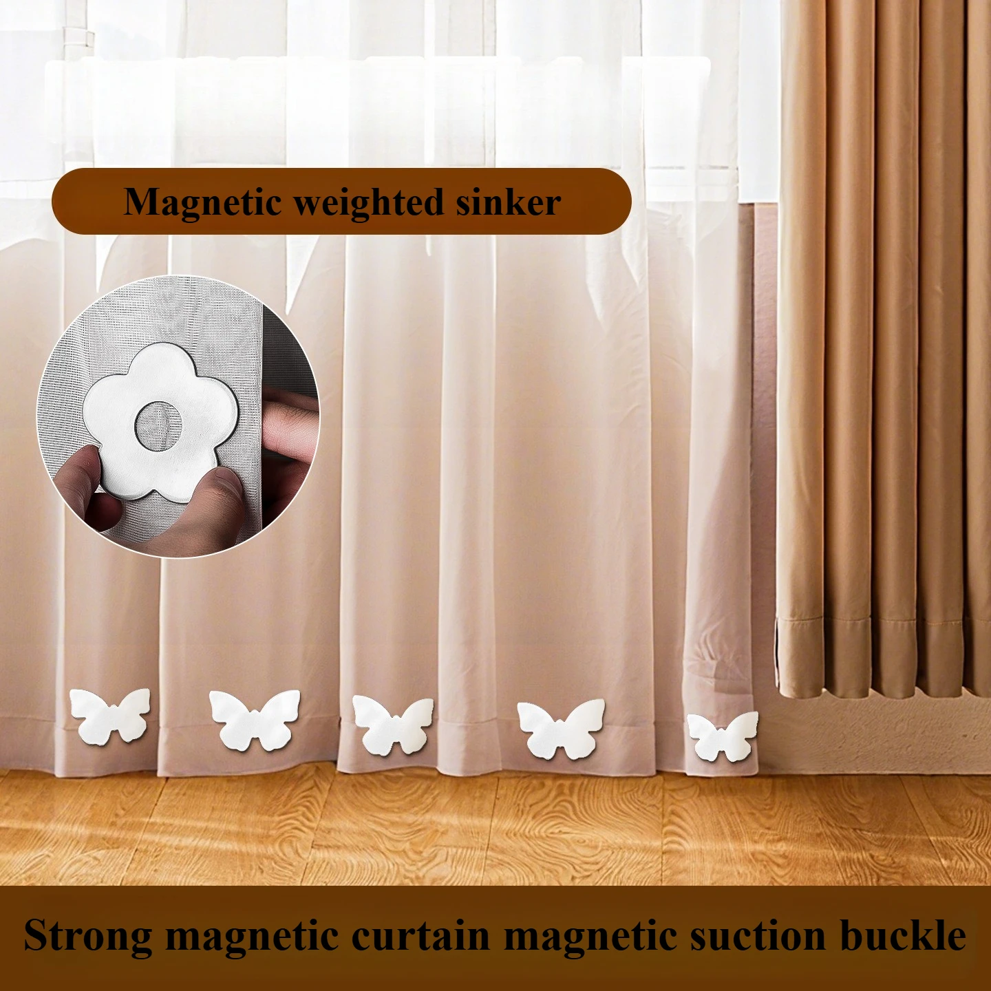 3 pairs Curtain magnetic buckle Strong magnetic prevent bright light Closed buckle Suitable for home and office curtains