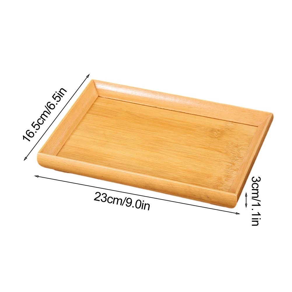 Rectangular Wooden Serving Tray with Balanced Proportions for Stable Transport of Items 18x14x3cm 23x16.5x3cm 28x21.5x3cm