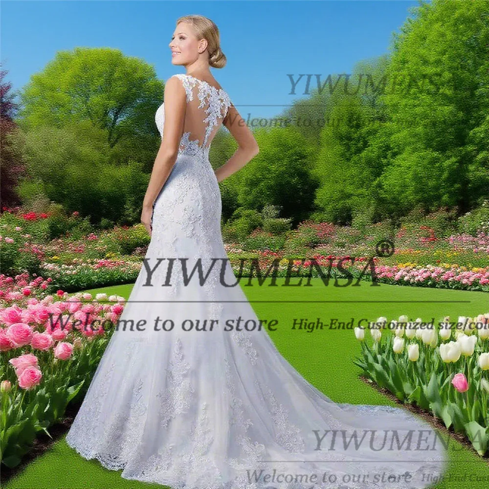 ชุดแต่งงานเกาะอกประดับลูกไม้หรูหราสำหรับเจ้าสาว แต่งคริสตัลและลูกปัดแบบสั่งตัดทรงเมอร์เมด ชุดเจ้าสาว Vestido De Novia