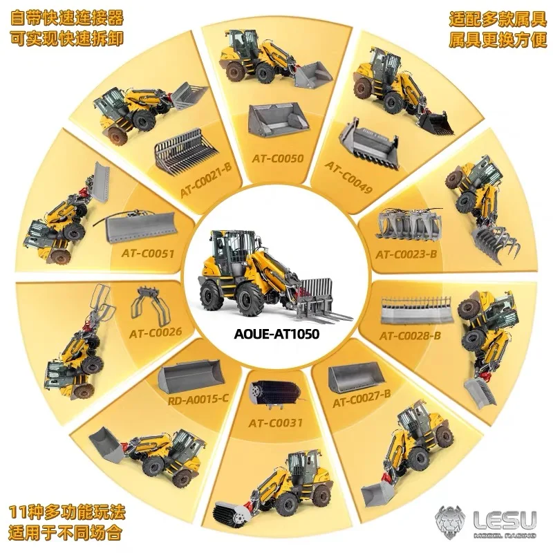

LESU RC Spare Parts Unpainted Kits 1/14 for LESU AT1050 RC Hydraulic Fork Loader Accessories Toys Model