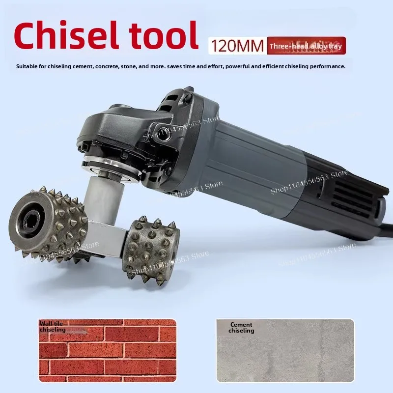 Variable-Speed Electric Scabbler, Concrete Cement Stone Roughening Machine, Floor Anti-Slip Alloy Grinding Disc Model