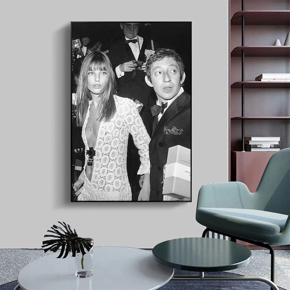 Jane Birkin and Serge Gainsbourg Canvas Posters & Prints Decorative Paintings Wall Art Picture Bedroom Bathroom Home Decor