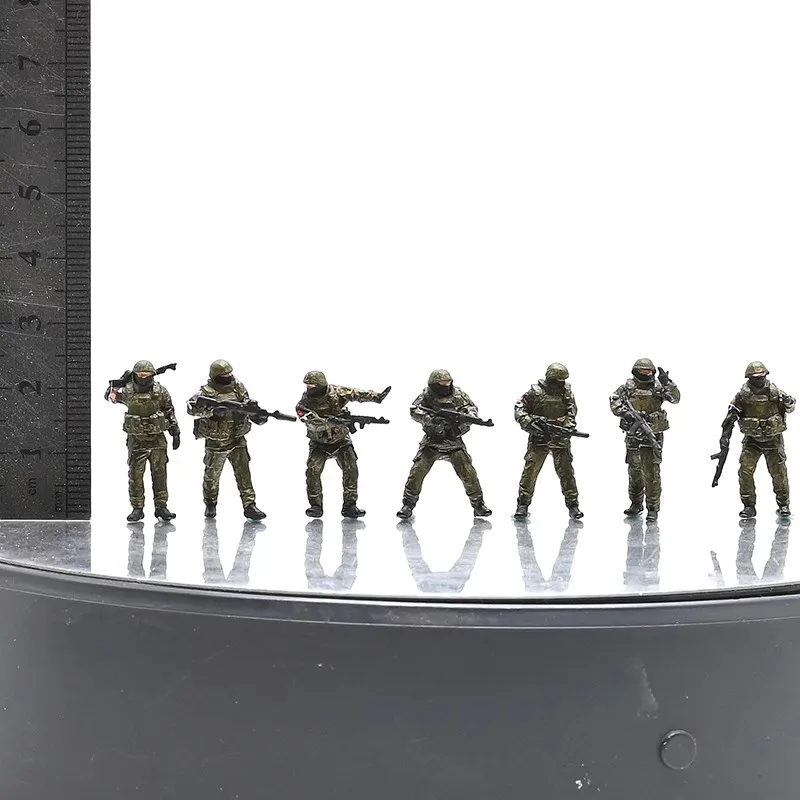 جديد 1:72 مقياس نموذج الشرطة العسكرية الروسية سبعة أعضاء نقطة تفتيش 7 قطعة جنود عمل الشكل المشهد ملحق عرض لعبة