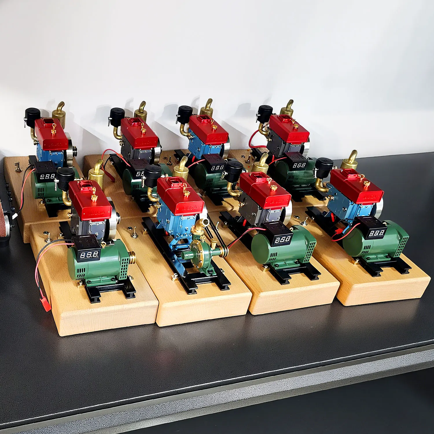 MUSA Tractor Engine Brass Water Pump Engine Water Pump Mounting Base Generator Bracket Model Modified Accessories Model Toy