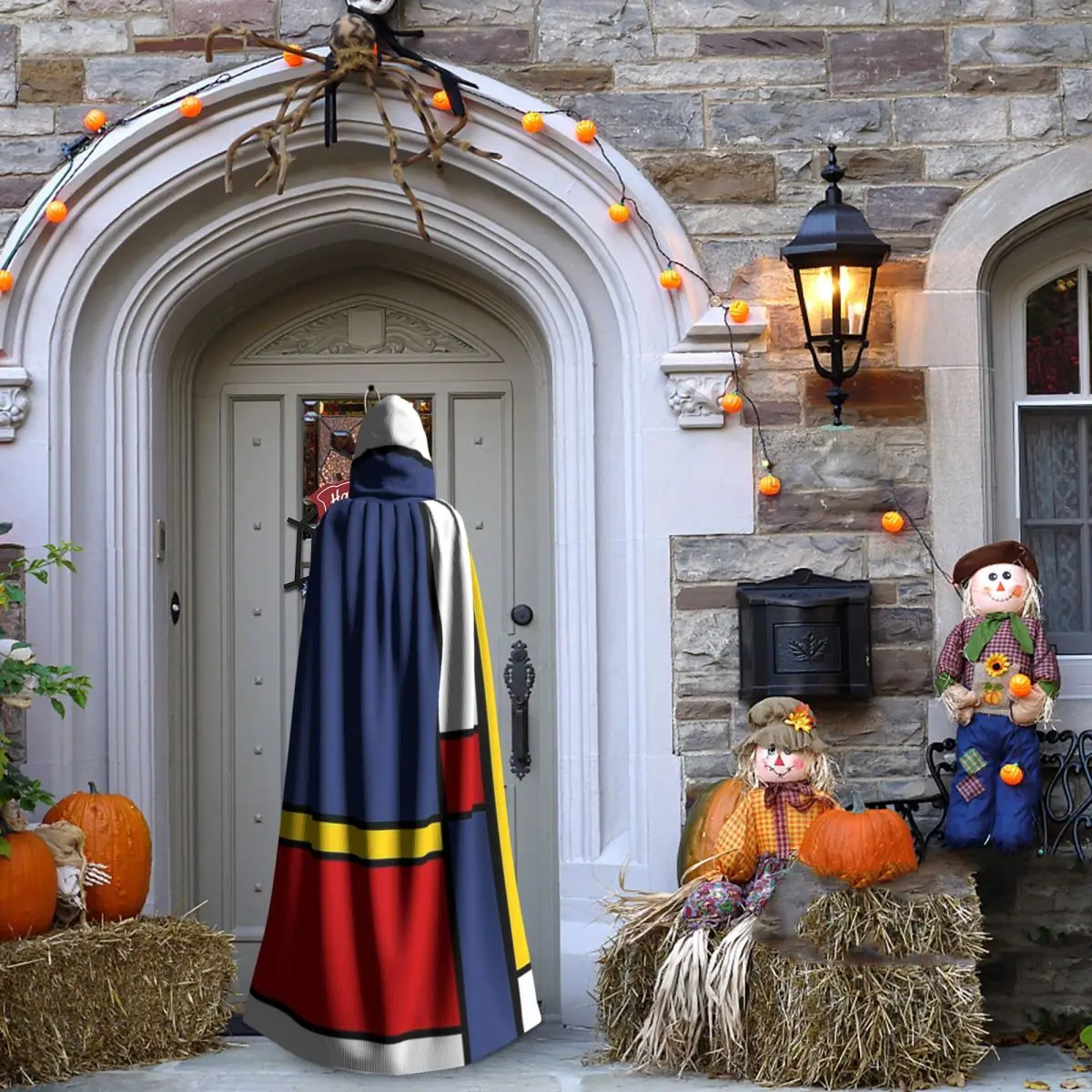 ピエト・モンドリアン・デ・スティル ロングフード付きマント 魔女 中世衣装 コスプレ ケープ ハロウィン ヴァンパイア 大人用 ユニセックス