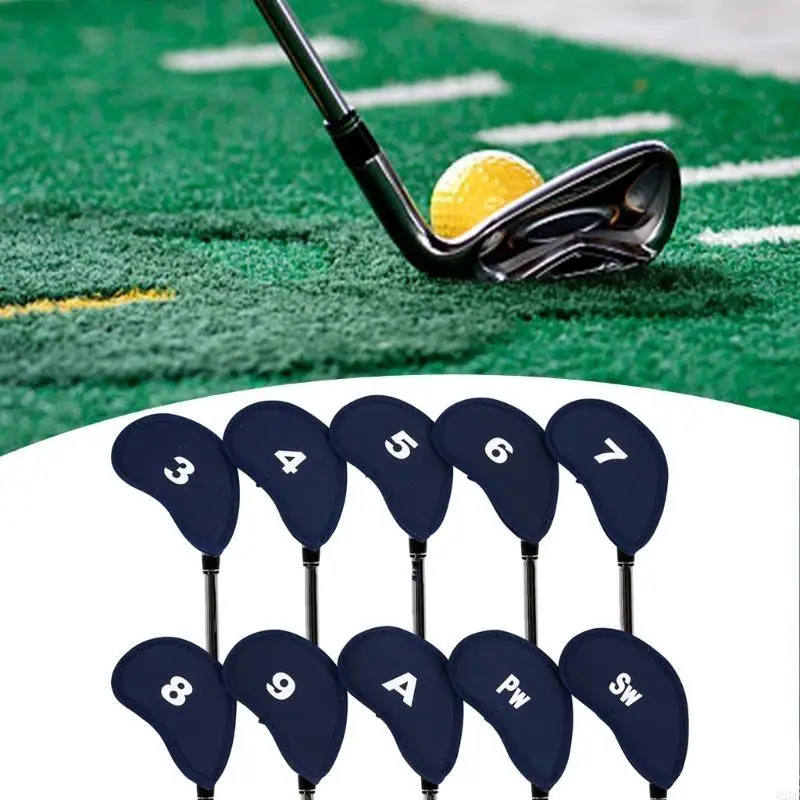  10Pcs Wedges Iron Club Protective Headcover Soft Golfs Iron Club Head Cover