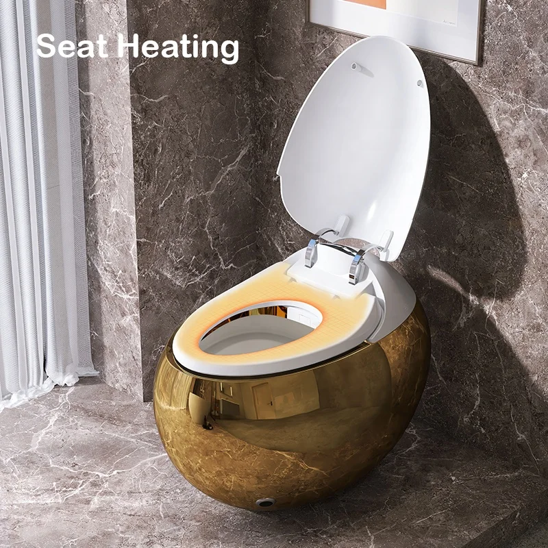 Luxury style sanitary ware ceramic smart toilet intelligent gold toilet electroplated