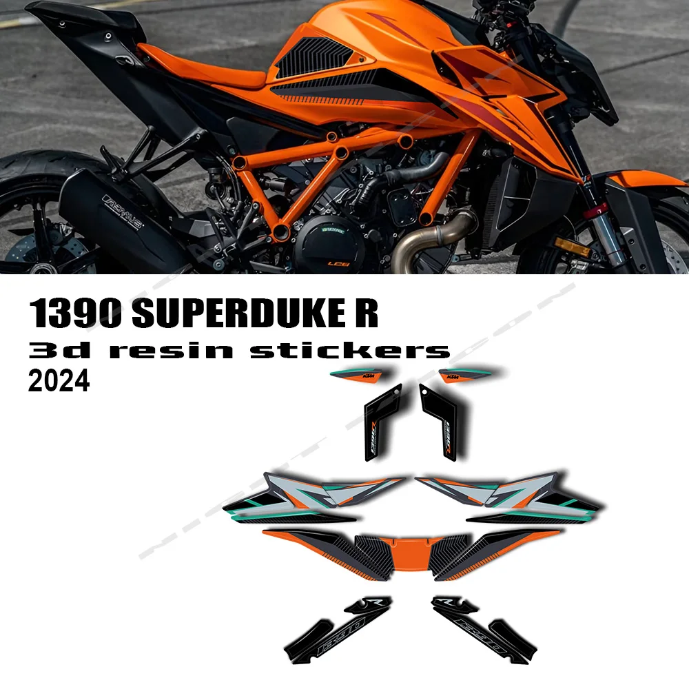 

For 1390 Super Duke R EVO 2024 1390 Super DukeR Motorcycle Accessories 3D Epoxy Resin Sticker Protection Kit