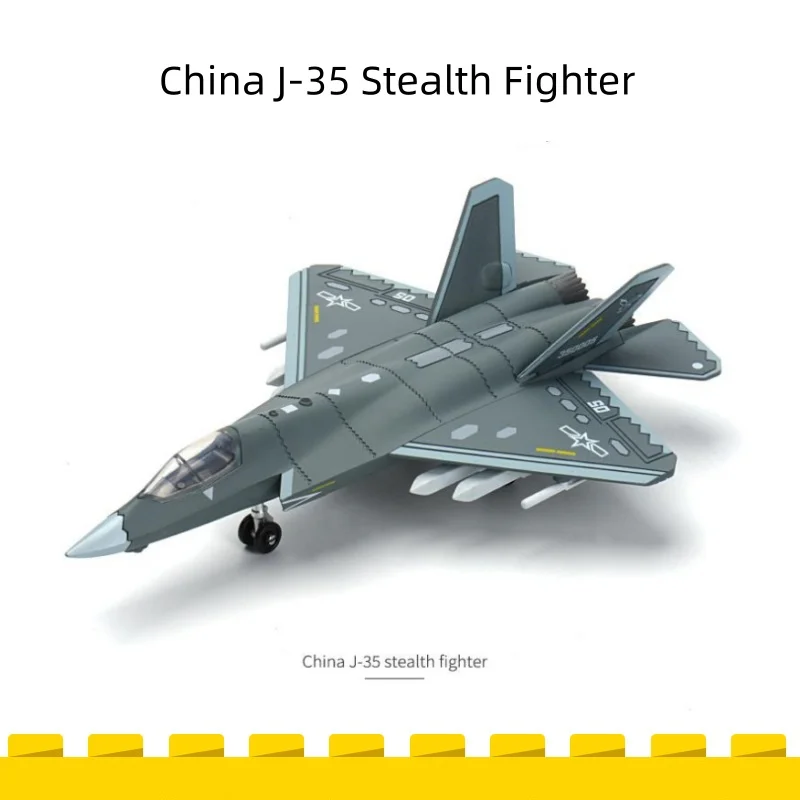 1/72 Military Series Building Blocks Chinese J35 Carrier Based Stealth Multi-Purpose Fighter Model Toys For Boys Birthday Gifts