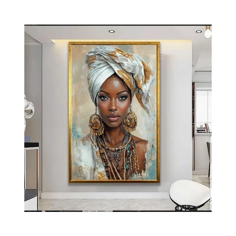 African Fashion Woman Decorative Poster, Vintage Style, Suitable For Home Decoration, Office, Room, Cafe, Bar, No Frame