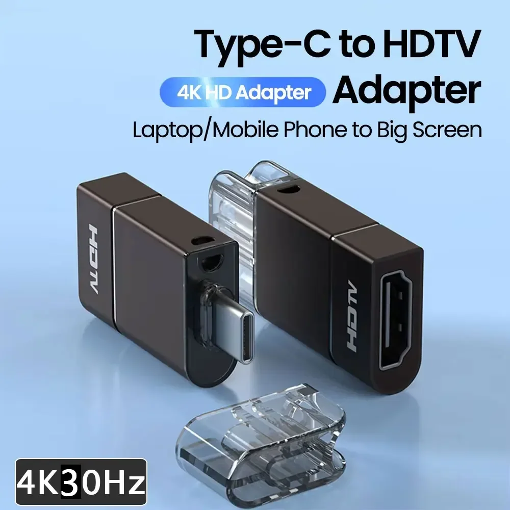 Type C to HDMI-compatible 4K30Hz USB C to HDTV 2.0 Cable Converter for MacBook Chromebook Samsung Xiaomi Cable Adapter HDTV Cord
