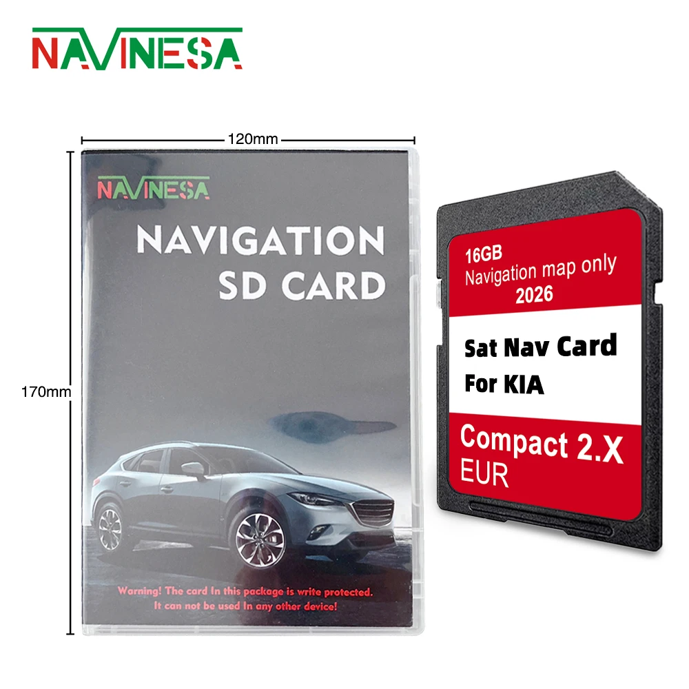 

Europe Turkey Maps Sat Nav 2026 Navigation GEN2 SD Card for KIA Venga Ceed Sportage Rio Picanto Optima Sorento Car Compact 2.X