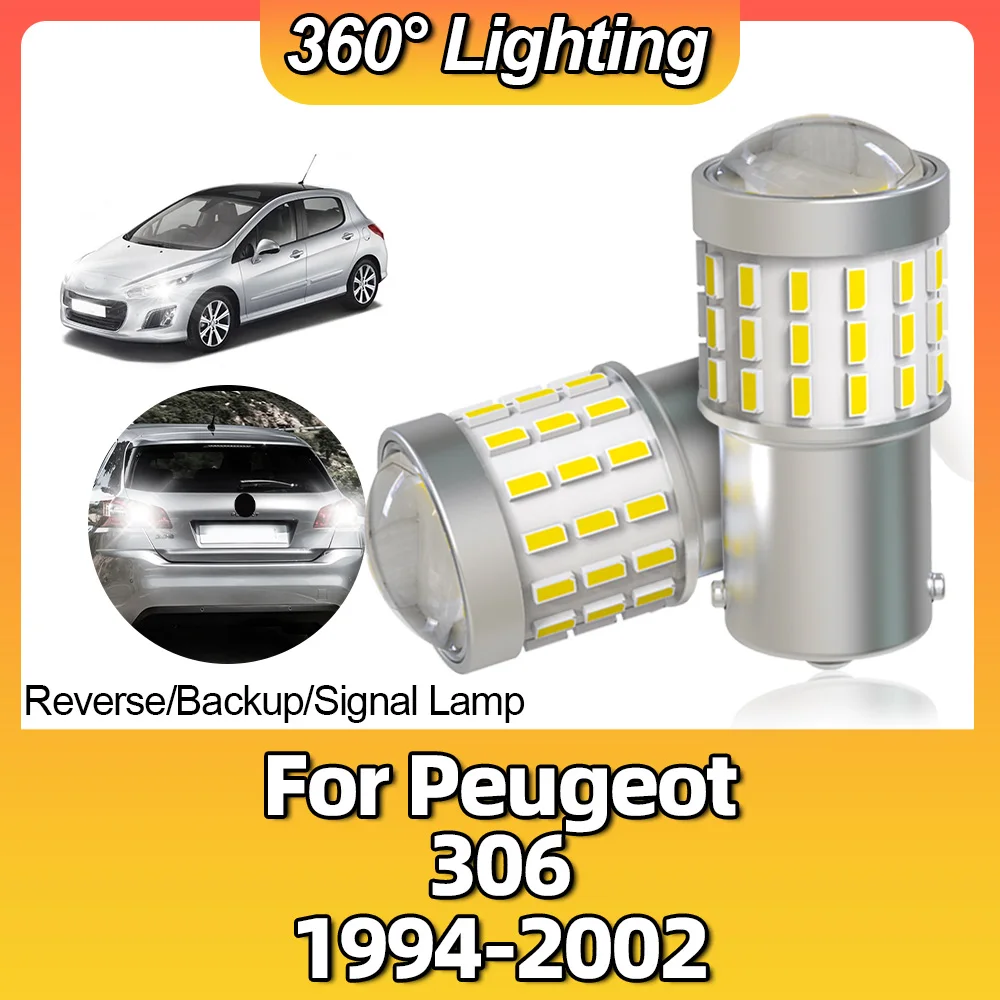 

2PCS LED Bulb 1156 BA15S P21W 6000K Stop Reverse Light Backup Lamps For Peugeot 306 1994 1995 1996 1997 1998 1999 2000 2001 2002