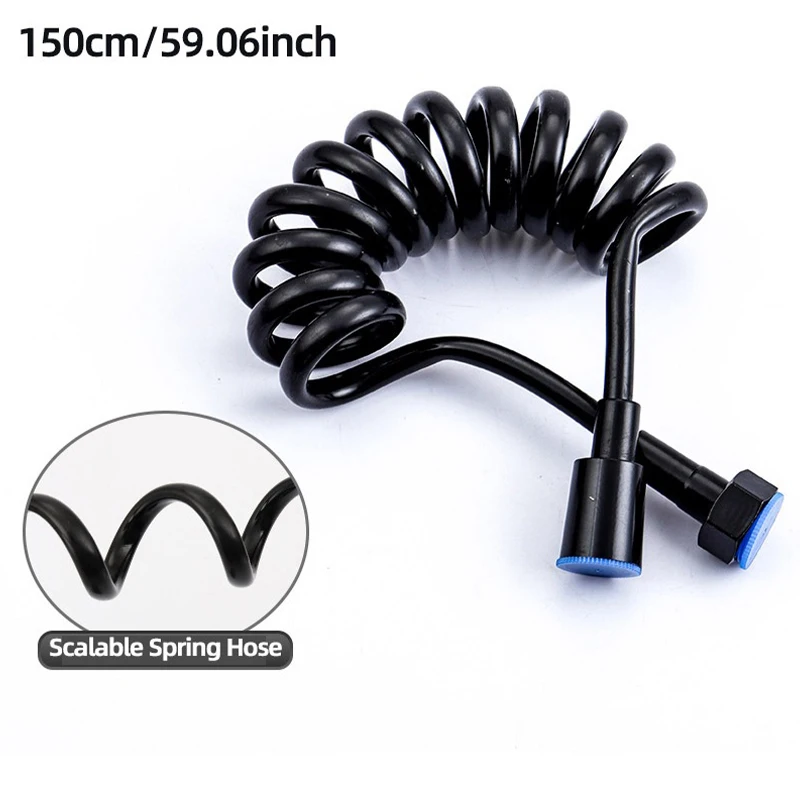 1PC Telescopic Spring Hose 1.5 Meters Long 1/2 Inch Threaded Telephone Cord Shower Hose