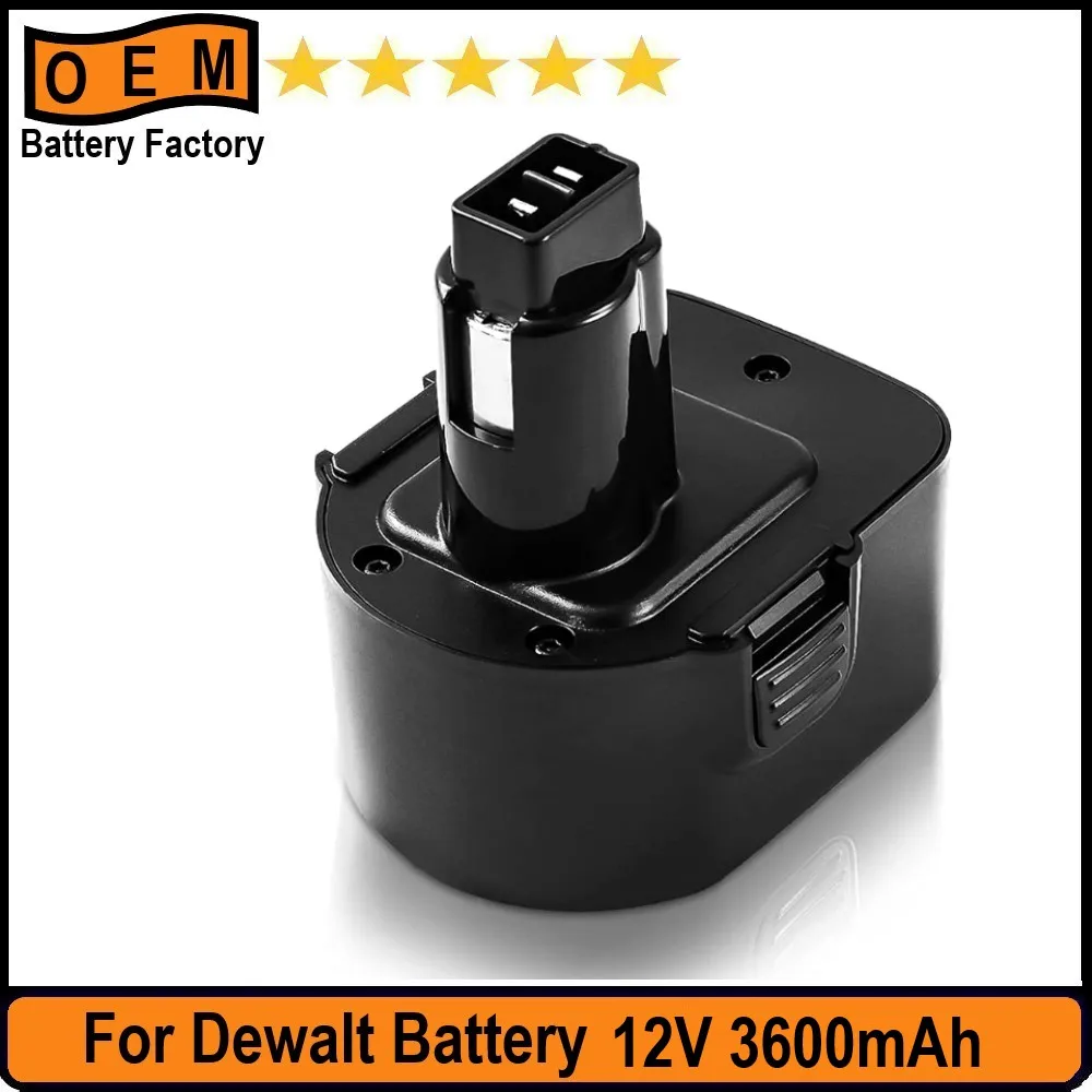 Ni-Mh 12V 3.6Ah Battery Replacemnet for Dewalt  DE9074 DC9071 DE9037 DE9071 DE9075 DW9071 DW9072 DW9074 DC727 DC756 DC980 DC981