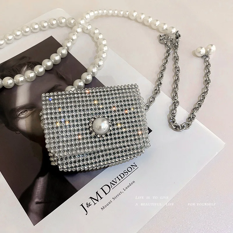 Pearl Necklace Rhinestone Necklaces For Women Mini Bags Belt Chain Luxury Jewellery Women Accessories Dropshipping