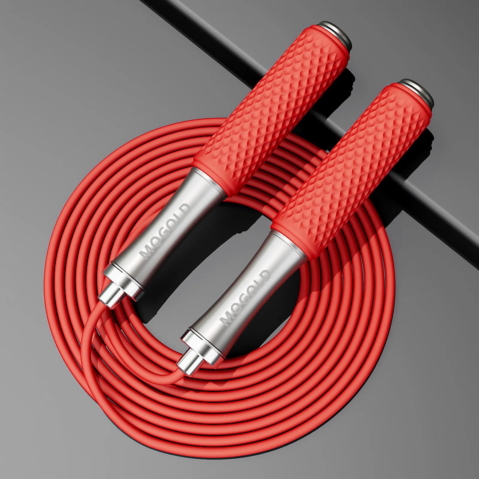 MOGOLD Fitness Jump Rope｜Thickened Metal Tips + Anti-Slip Handle｜High-Density PVC Wear-Resistant Rope｜Home & Pro Use