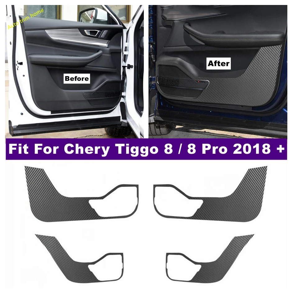 Door Waterproof Anti-dirty Protect Pad Scratchproof Film Carbon Fiber Stickers For Chery Tiggo 8 / 8 Pro 2018 - 2022 Accessories