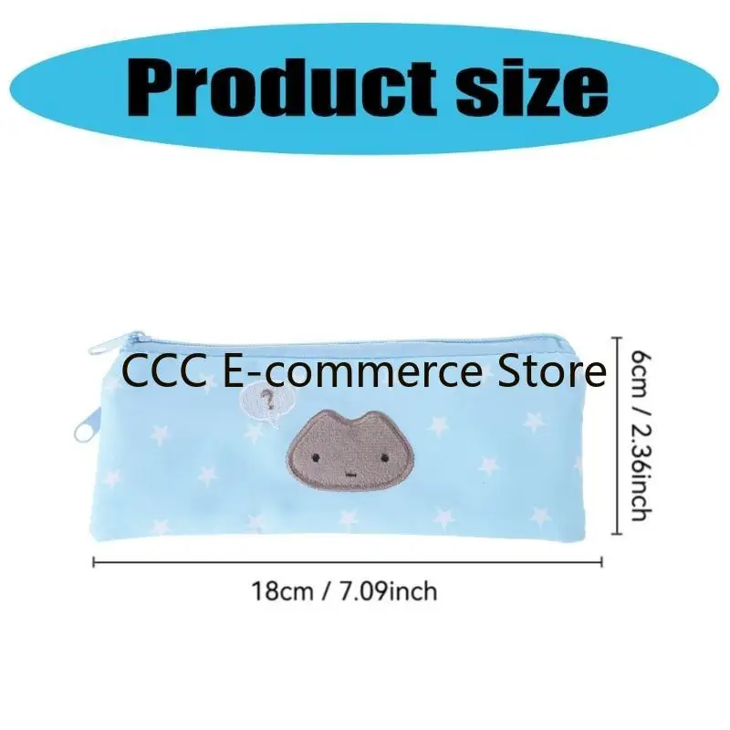 Star Print Pencil Case Double Layered Pen Case Pen Pouches with 2 Compartments R58A