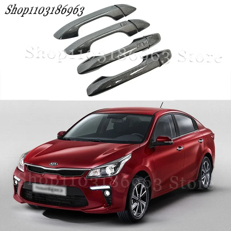 

Gloss Black Door Handle Cover Sticker Trim For kia Rio 2018-2021 car Sticker Car-Styling Accessories Cover