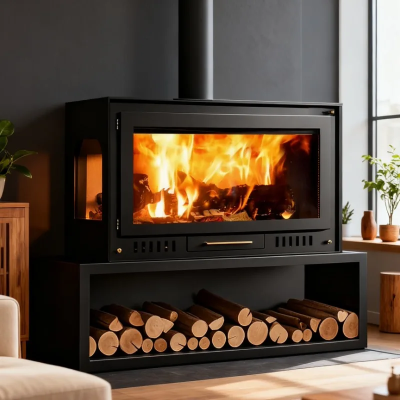 True fire wood burning fireplace, single-sided, double-sided, three sided viewing fireplace, winter