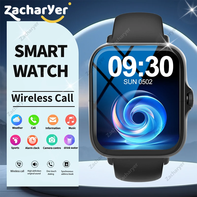 Full touch screen smart watch, multi-functional smart sports watch, can answer and make calls, has message reminder, customizabl