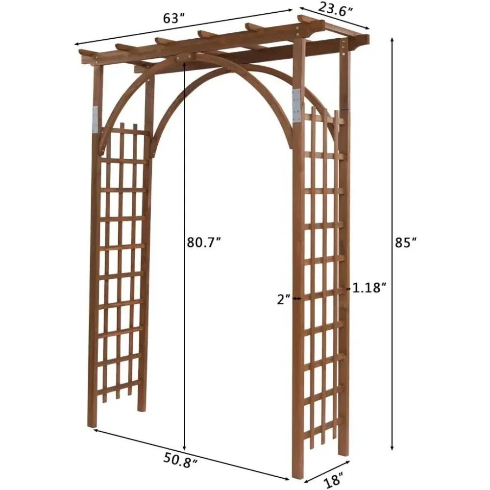 Wedding Arch for Ceremony, Wood Trellis for Plant Climbing, Christmas Decor Pergola for Garden Backyard, Lawn, 85in Wooden Arbor